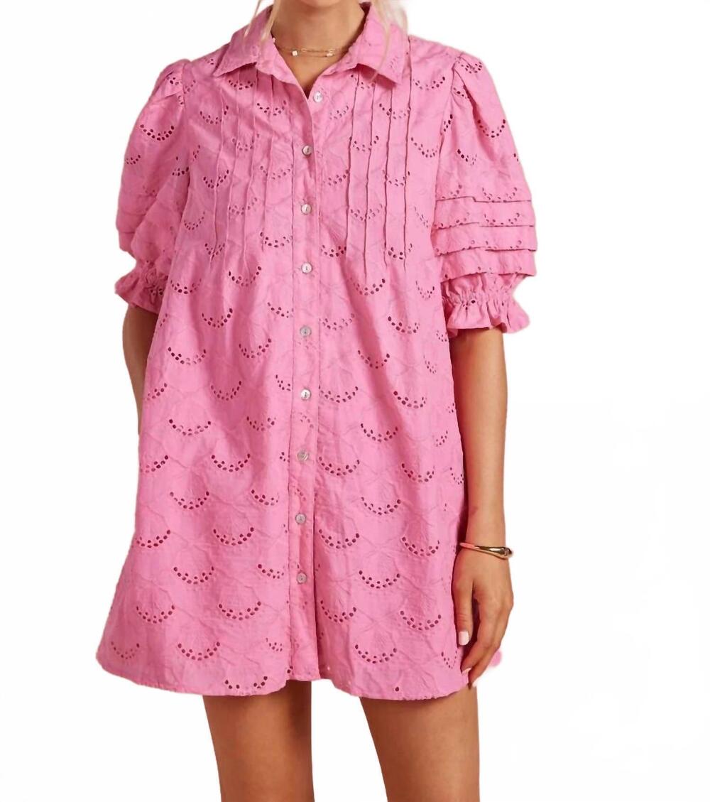 NEW STRUT & BOLT ciara eyelet mini dress in pink
